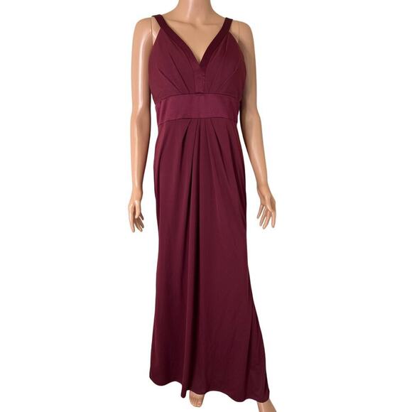 White By Vera Wang Gown Dress wide Strap Wine SZ 10 maxi bridesmaid umpire waist - Picture 2 of 8